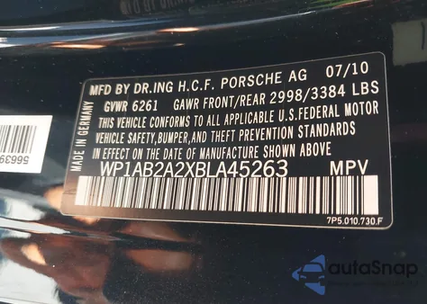 2011 Porsche Cayenne S from USA, damaged, VIN WP1AB2A2XBLA45263